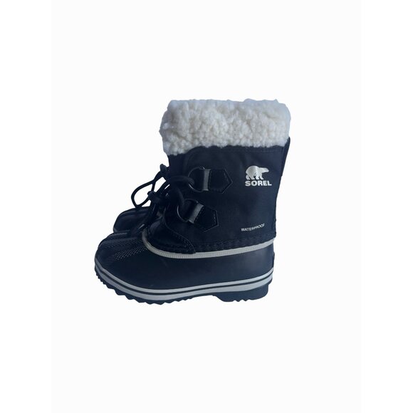 Sorel Children’s Sz 10 Yoot Pack Winter Snow Boots Nylon Black New - Picture 3 of 9